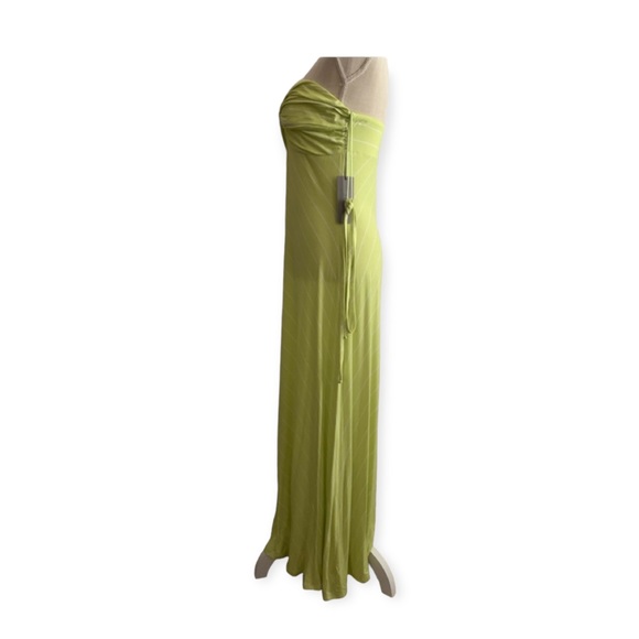 JENNIFER LOPEZ Lime Green with White Stripe Maxi Dress L NWT - Picture 5 of 10